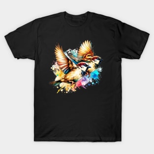 Watercolor House Sparrows T-Shirt